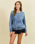 Lorena Denim Bomber Jacket - Cloth + Cabin
