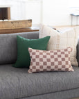 Tan & Brown Checkered Pillow Cover - Cloth + Cabin