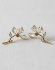Floral Zircon Stud Earrings