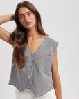 Daniela Gingham Button-Up Tank Top