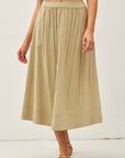 Azaria Crinkled Midi Skirt