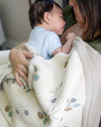 Avery Organic Cotton Knitted Baby Blanket (Poppy)