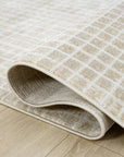 Dalia Beige Micro Grid Indoor Outdoor Rug
