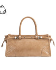 Rhonda Tan Recycled Vegan Leather Top Handle Bag
