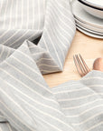 Grey Striped Tablecloth - Cloth + Cabin