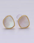 Shell Pearl Bezel Earrings