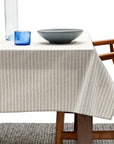 Grey Striped Tablecloth - Cloth + Cabin