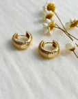 Gold Textured Huggie Hoops - Cloth + Cabin
