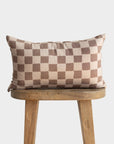 Tan & Brown Checkered Pillow Cover - Cloth + Cabin