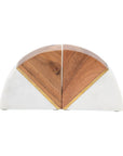 Marble Wood and Brass Bookends / Set of 2 - Cloth + Cabin