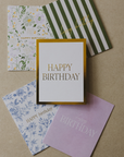 Assorted Happy Birthday Boxed Greeting Card Set - Cloth + Cabin