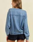 Lorena Denim Bomber Jacket - Cloth + Cabin