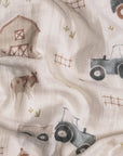 Charlie 2-pc. Farmhouse Tractor/Dot Swaddle Set