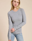 Madeleine Ribbed Long Sleeve Top - Cloth + Cabin