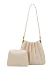 Carrie Ivory Pleated Vegan Shoulder Bag - Cloth + Cabin