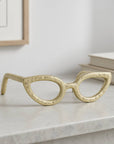 Gold Metal Abstract Cat Eye Glasses Sculpture - Cloth + Cabin