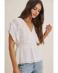 Zoie Swiss Dot Lace Peplum Blouse