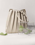 Carrie Pleated Vegan Bag- Bone - Cloth + Cabin