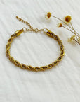 Thick Gold Rope Chain Bracelet - Cloth + Cabin