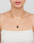 Black Heart Necklace gold - Cloth + Cabin