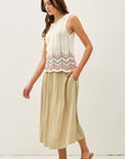 Azaria Crinkled Midi Skirt