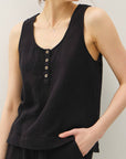 Emme Cotton Gauze Henley Tank - Cloth + Cabin