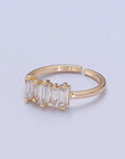 16K Gold Filled Minimalist Gold Baguette Stone Ring