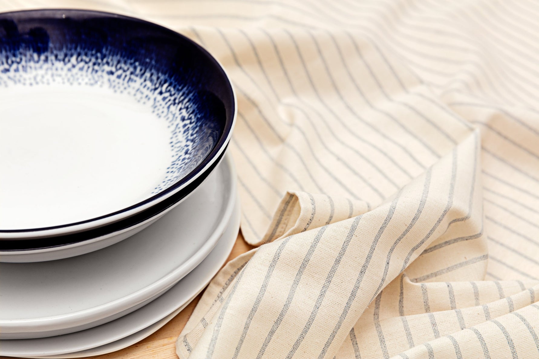 Natural Striped Tablecloth - Cloth + Cabin