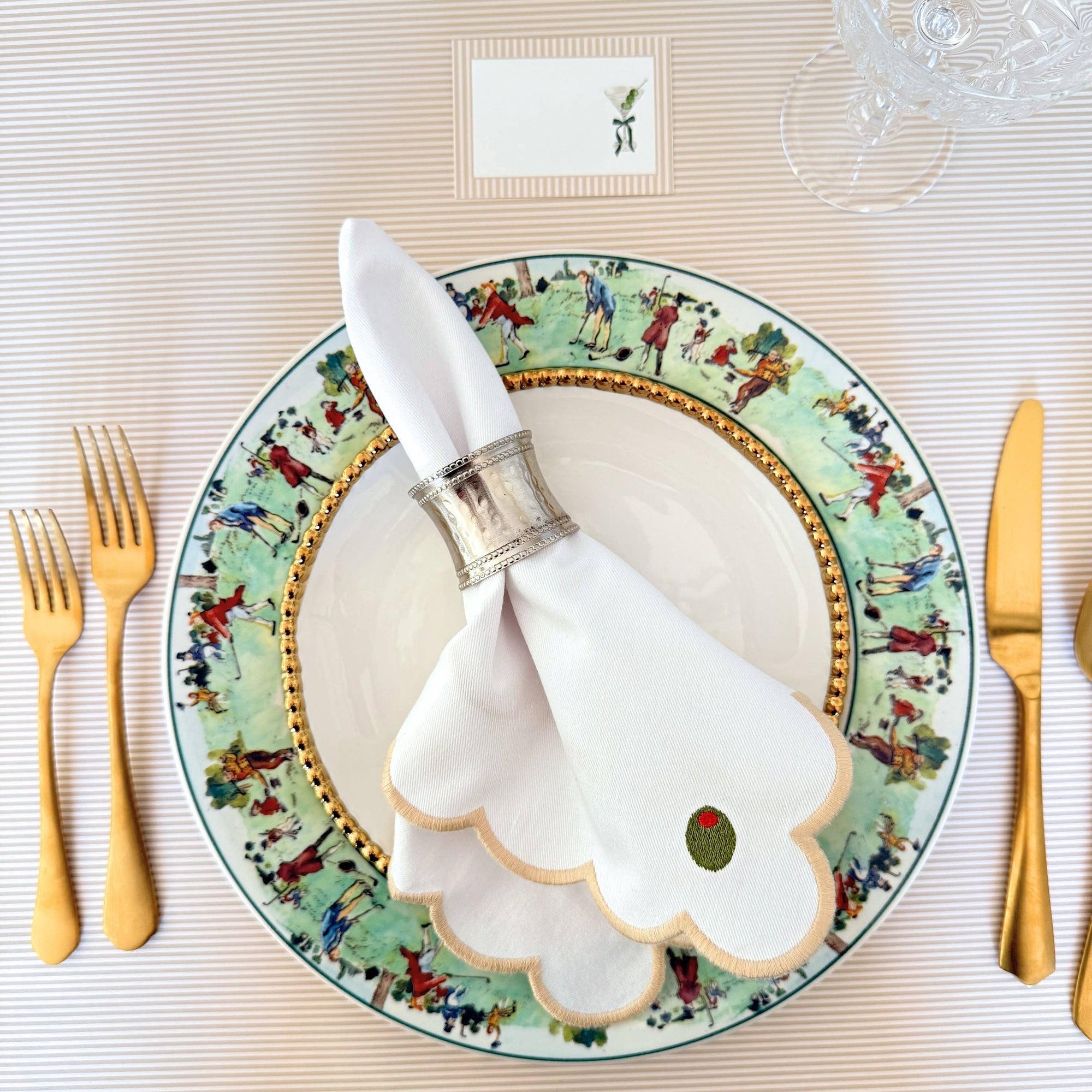 Olive Martini with Bow Notelets - Cloth + Cabin