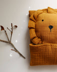 Toffee Lion Organic Cotton Muslin Lovey Blanket
