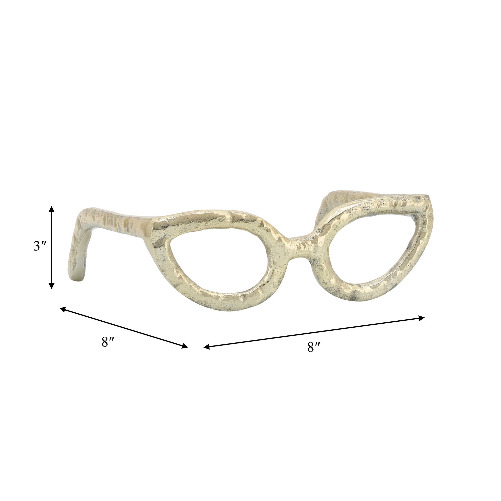 Gold Metal Abstract Cat Eye Glasses Sculpture - Cloth + Cabin