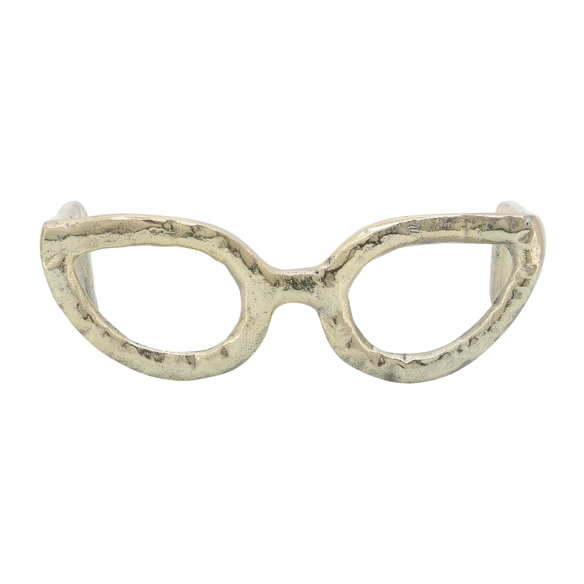 Gold Metal Abstract Cat Eye Glasses Sculpture - Cloth + Cabin