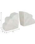 Marble Fluted Bookends / Set of 2 - Cloth + Cabin