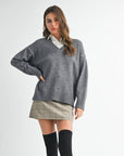 Tamara Oversized V-Neck Sweater - Cloth + Cabin