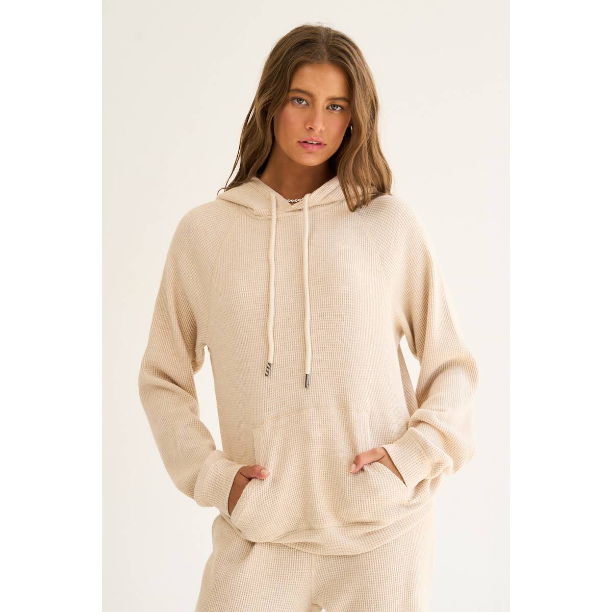 Tiara Cozy Waffle Knit Hoodie - Cloth + Cabin
