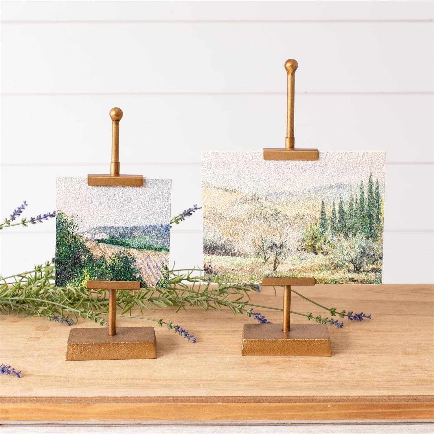 Mini Landscape Art on Gold Easel Stands - Cloth + Cabin