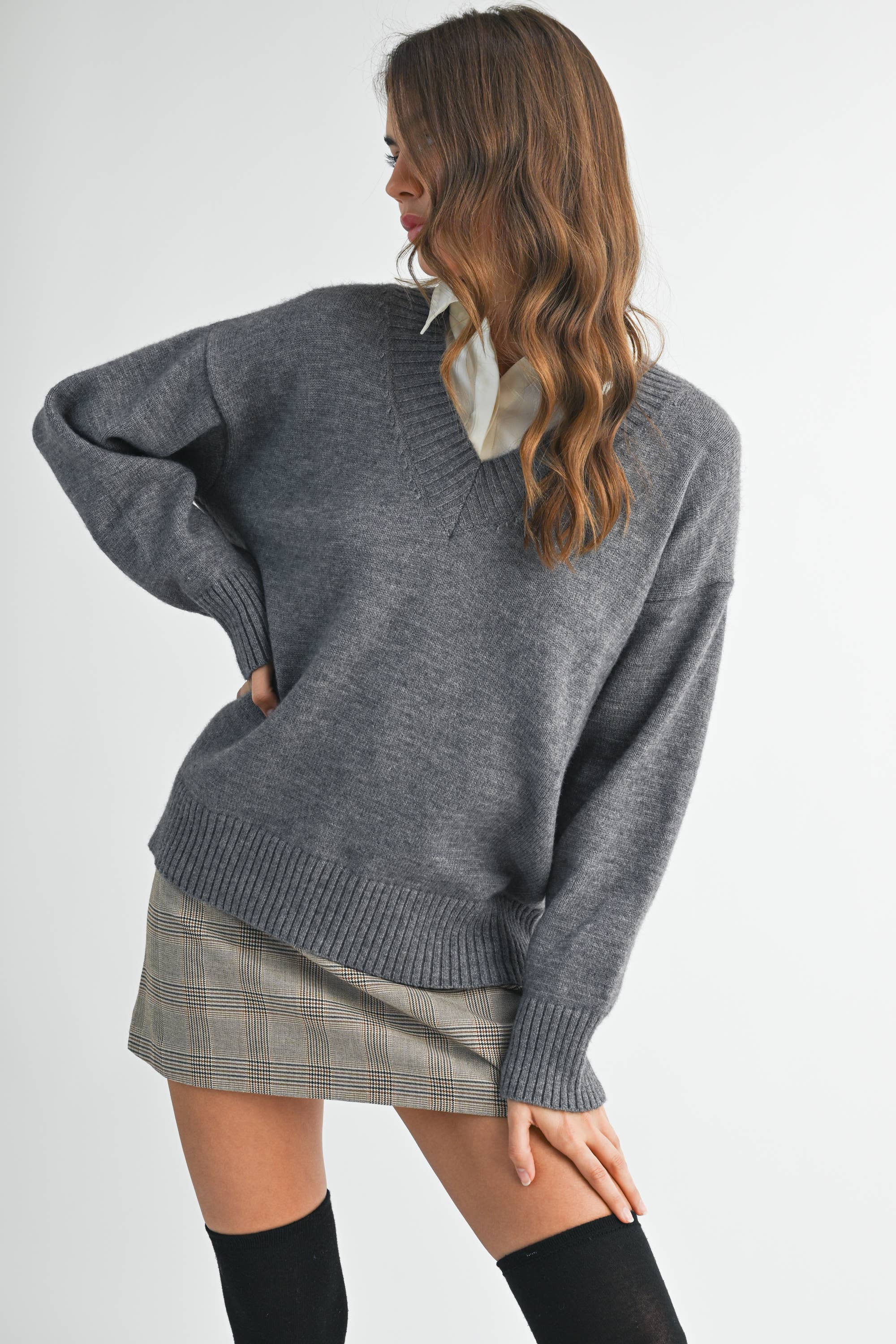 Tamara Oversized V-Neck Sweater - Cloth + Cabin