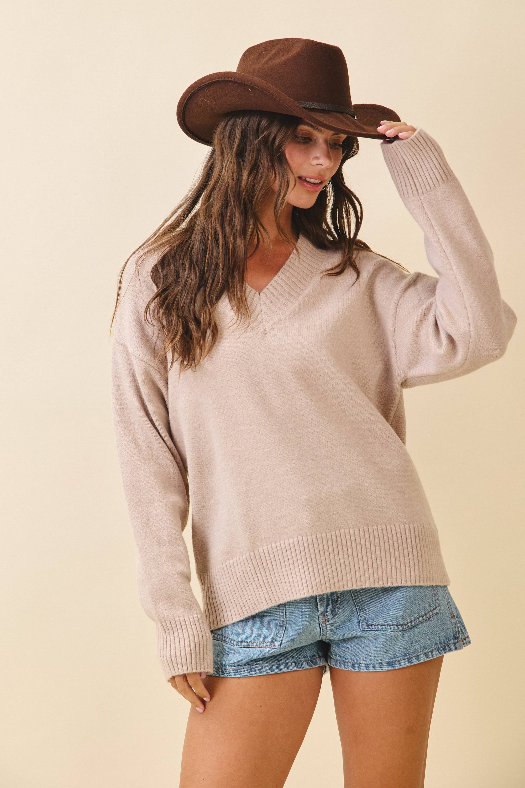Tamara Oversized V-Neck Sweater - Cloth + Cabin