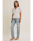 Zoie Swiss Dot Lace Peplum Blouse