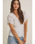 Zoie Swiss Dot Lace Peplum Blouse