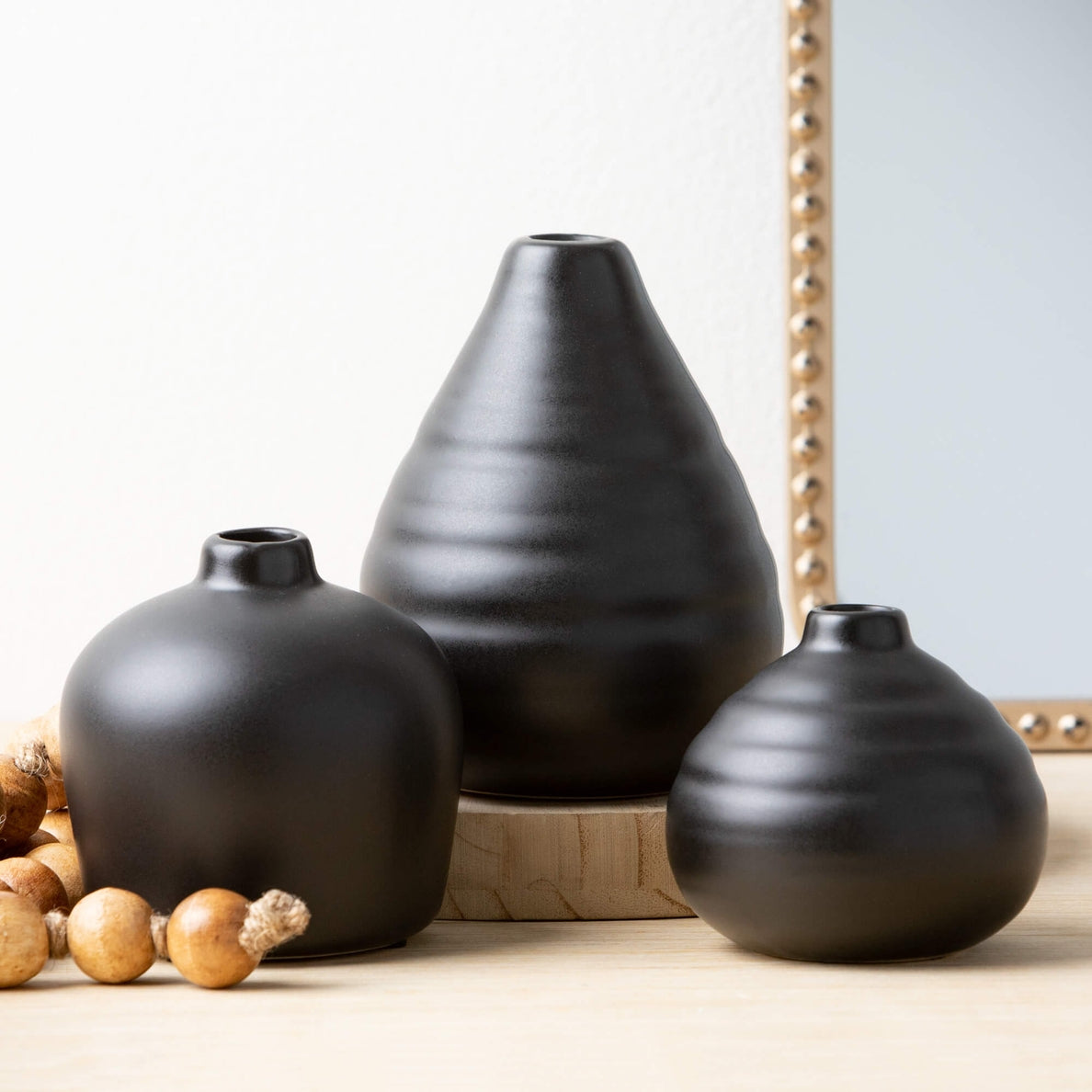 Ebony Compact Vase / Set of 3 - Cloth + Cabin