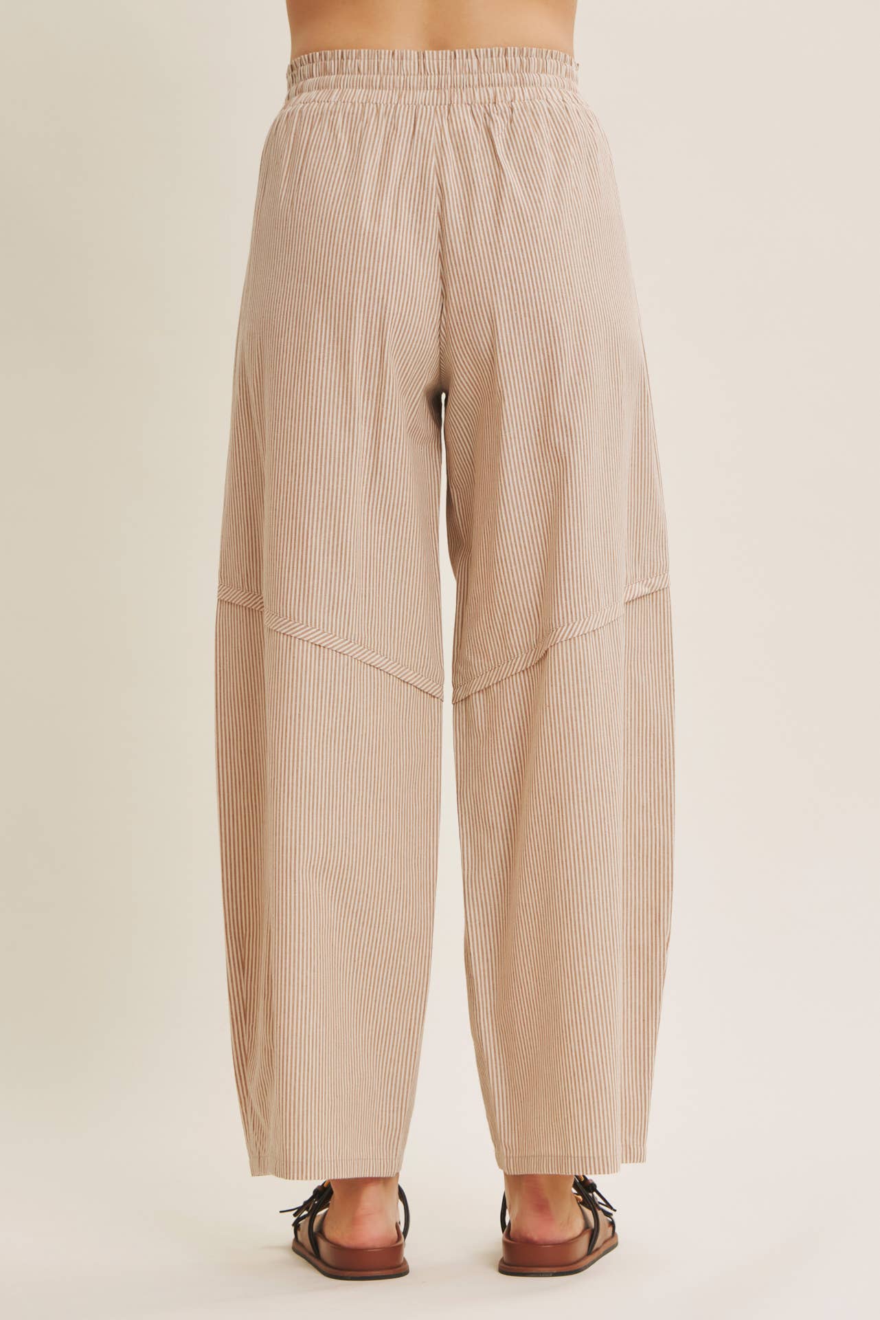 Karlie Elastic Stripe Cotton Barrel Pants - Cloth + Cabin