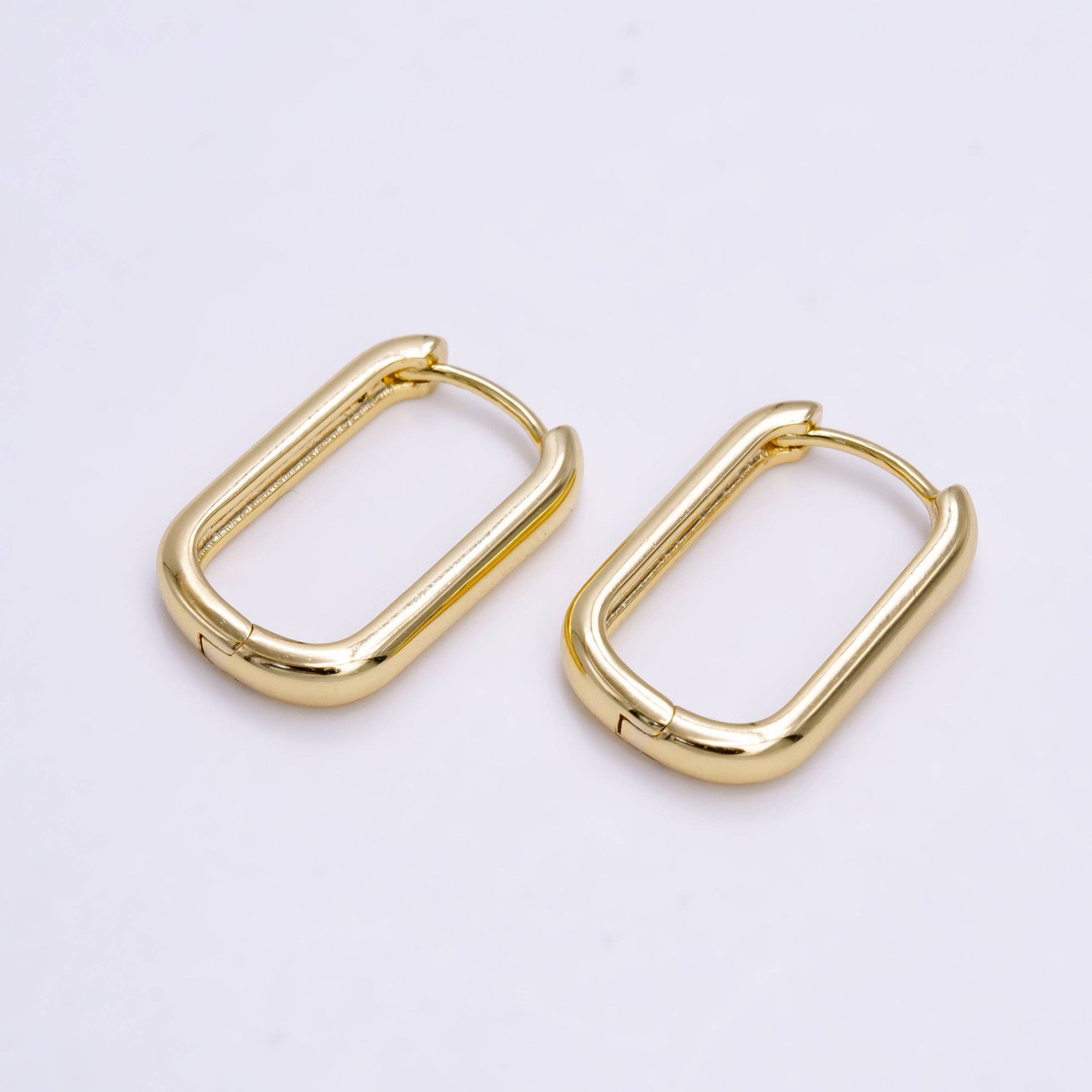 Oblong Huggie Hoop Earrings - Cloth + Cabin