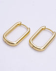 Oblong Huggie Hoop Earrings - Cloth + Cabin