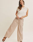 Karlie Elastic Stripe Cotton Barrel Pants - Cloth + Cabin