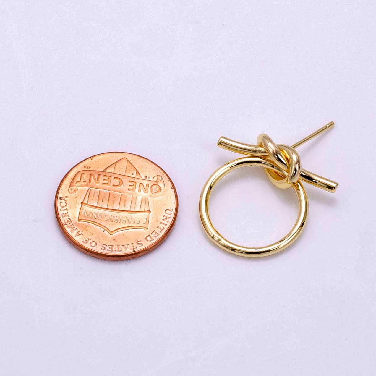 Tied Knot Drop Circle Stud Earrings - Cloth + Cabin