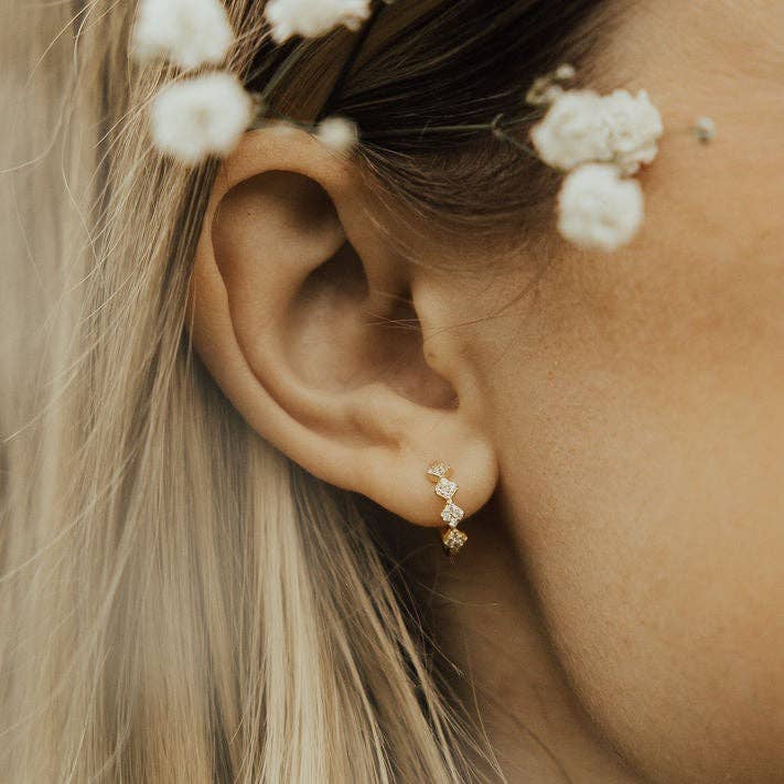 Alice Diamond Hoops - Cloth + Cabin