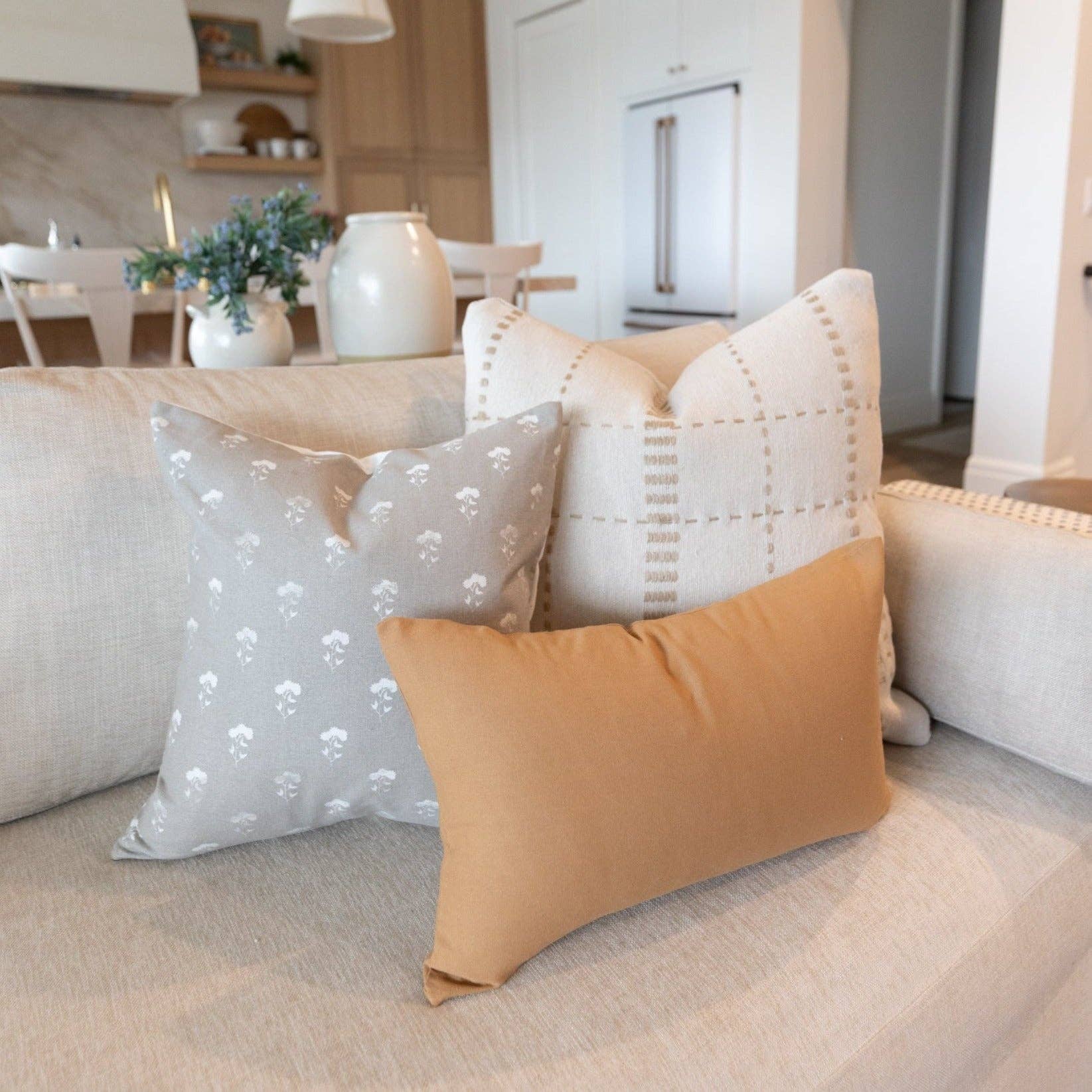 Fleur Gray Floral Pillow Cover - Cloth + Cabin