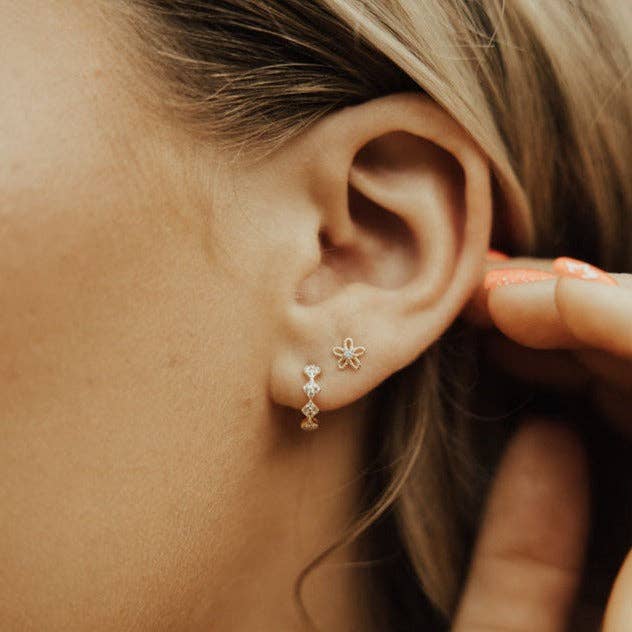 Alice Diamond Hoops - Cloth + Cabin