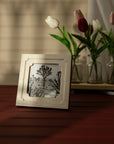 4x4 Nella Neoclassical Resin Photo Frame White